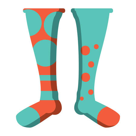 World down syndrome day colorful Socks icon over white background, vector illustrationのイラスト素材