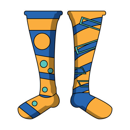 World down syndrome day colorful Socks icon over white background, vector illustrationのイラスト素材