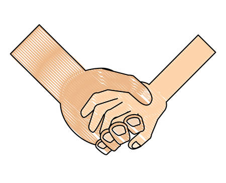 holding hands icon over white background, vector illustrationのイラスト素材
