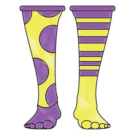 World down syndrome day colorful Socks icon over white background, vector illustrationのイラスト素材