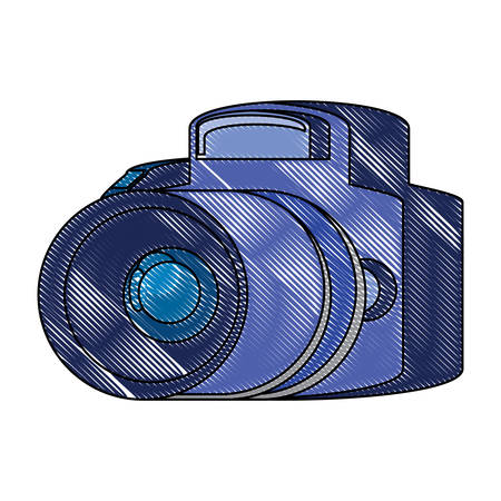 photographic camera icon over white background, vector illustrationのイラスト素材