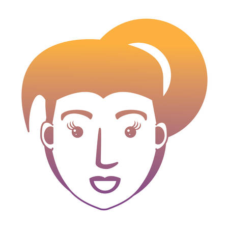 cartoon woman face icon over white background, vector illustrationのイラスト素材