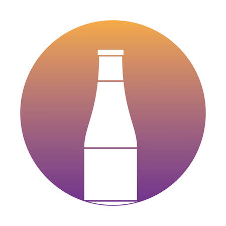 decorative circular frame with ketchup bottle icon over white background, vector illustrationのイラスト素材