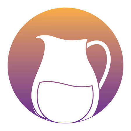 decorative circular frame with lemonade pitcher icon over white background, vector illustrationのイラスト素材