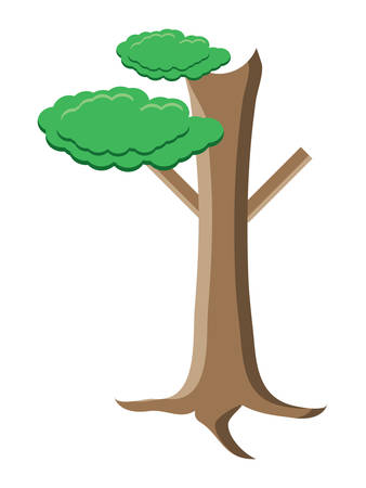 tree with little foliage icon over white background, vector illustrationのイラスト素材