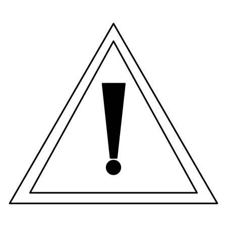 Warning sign icon over white background, vector illustrationのイラスト素材