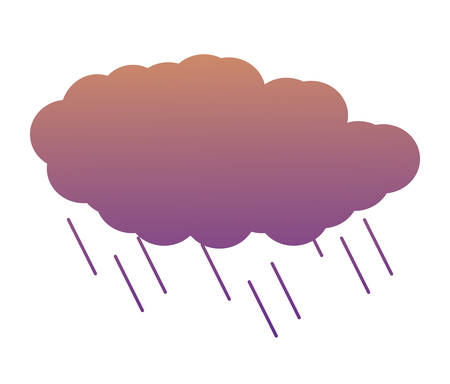 cloud with rainy drops over white background, vector illustrationのイラスト素材