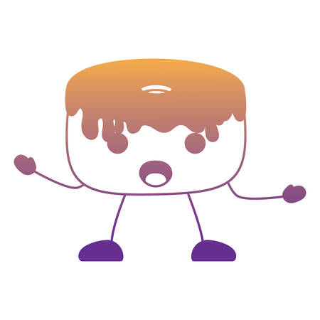 surprised donut icon over white background, vector illustrationのイラスト素材