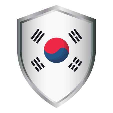 shield with south korea flag design over background, vector illustrationのイラスト素材