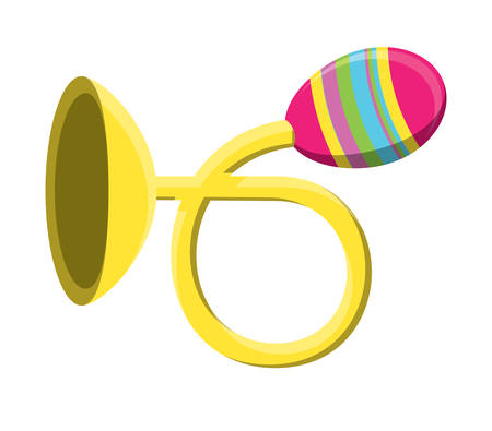 Indian trumpet icon over white background, vector illustrationのイラスト素材