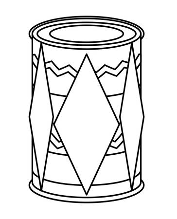 dholak drum with decorative indian style icon over white background, vector illustrationのイラスト素材