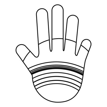 hamsa hand with stripes design over white background, vector illustrationのイラスト素材