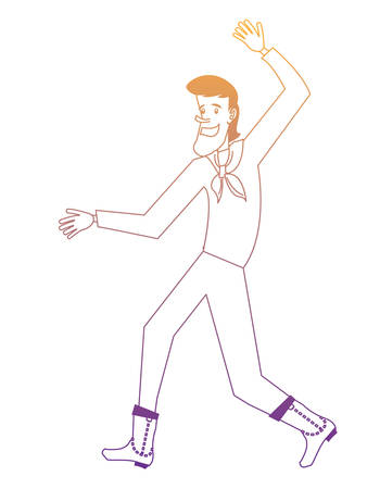 farmer man standing icon over white background, vector illustrationのイラスト素材