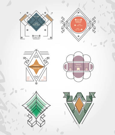 minimal geometric set figures vector illustration designのイラスト素材