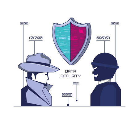 data security technology set icons vector illustration designのイラスト素材