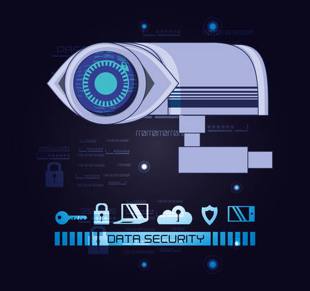 data security technology with eye vector illustration designのイラスト素材