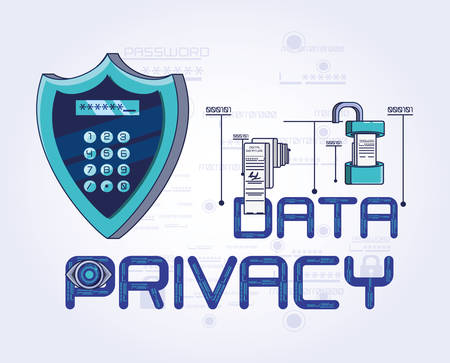 data privacy technology set icons vector illustration designのイラスト素材