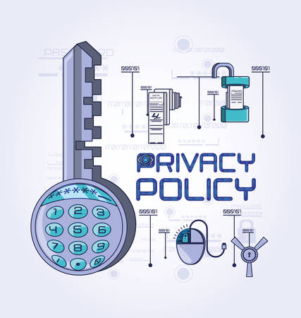privacy policy digital security vector illustration designのイラスト素材