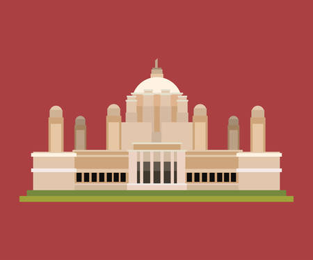 Indian monument icon  over red  backgorund, colorful design. vector illustrationのイラスト素材