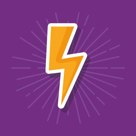 lightning icon over purple background, colorful design. vector illustrationのイラスト素材