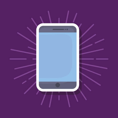cellphone icon over purple background, colorful design. vector illustrationのイラスト素材
