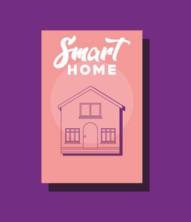 Smart home design with house icon over purple background, colorful design. vector illustrationのイラスト素材