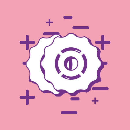 gear wheels over pink background, colorful line design. vector illustrationのイラスト素材