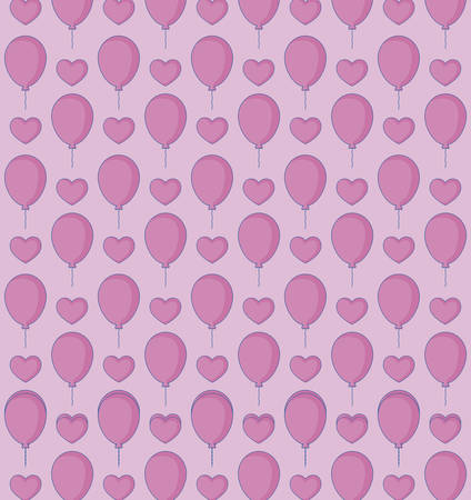 hearts and balloons background, colorful design. vector illustrationのイラスト素材