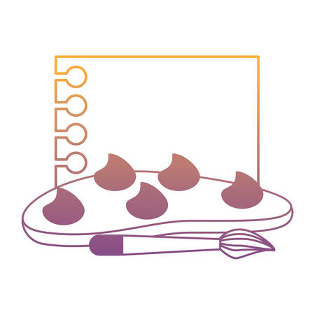 paint palette and brush icon over white background, vector illustrationのイラスト素材
