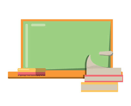 books and school board icon over white background, vector illustrationのイラスト素材