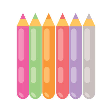 colored pencils icon over white background, vector illustrationのイラスト素材
