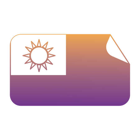 banner with Taiwan flag over white background, vector illustrationのイラスト素材