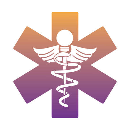 Medical symbol of the Emergency icon over white background, vector illustrationのイラスト素材