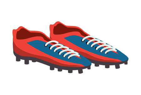Football cleats icon over white background, vector illustrationのイラスト素材