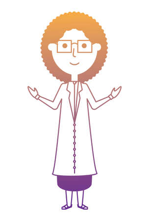 woman teacher with glasses icon over white background, vector illustrationのイラスト素材