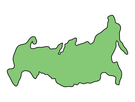 Russia map icon over white background, vector illustrationのイラスト素材