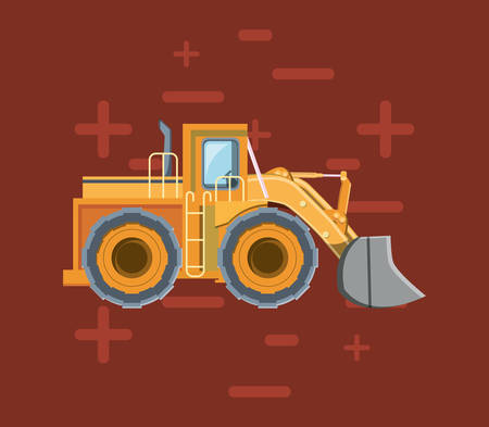 construction design with excavator truck over brown background, colorful design. vector illustrationのイラスト素材