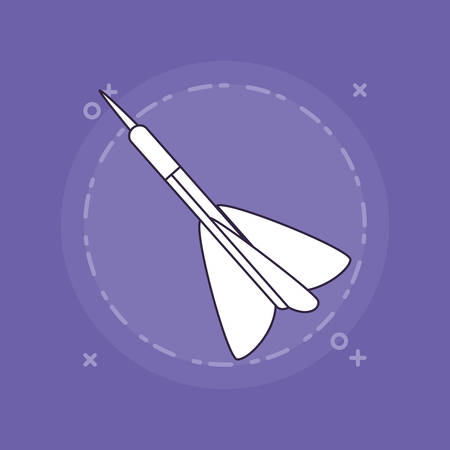 dart icon over purple background, colorful line design. vector illustrationのイラスト素材