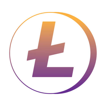 litecoin coin icon over white background, vector illustrationの写真素材