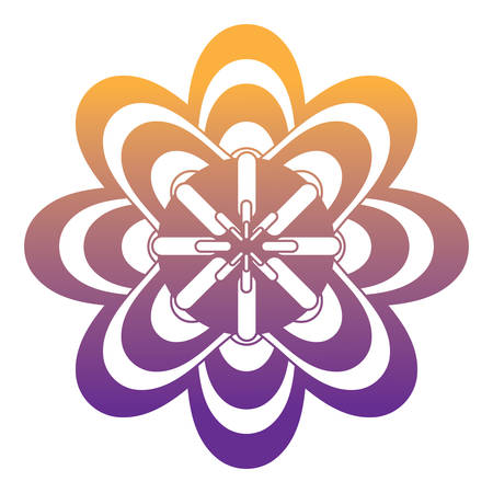 beautiful flower icon over white background, vector illustrationのイラスト素材