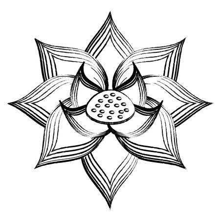 lotus flower icon over white background, vector illustrationのイラスト素材