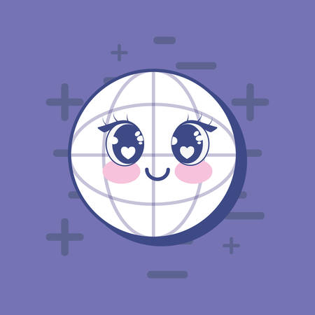 Global sphere over  purple background, colorful design. vector illustrationのイラスト素材