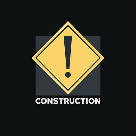 warning sign icon over black background, colorful design. vector illustrationのイラスト素材