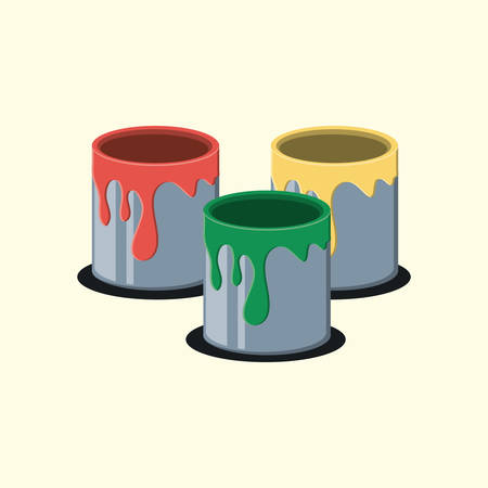 paint cans icon over white background, colorful design. vector illustrationのイラスト素材