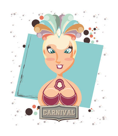 beautiful woman carnival character vector illustration designのイラスト素材