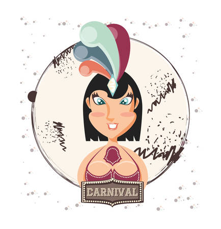 beautiful woman carnival character vector illustration designのイラスト素材