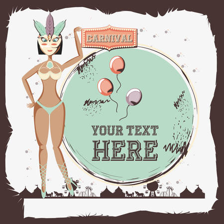 beautiful woman carnival character vector illustration designのイラスト素材