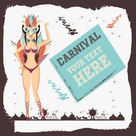 beautiful woman carnival character vector illustration designのイラスト素材