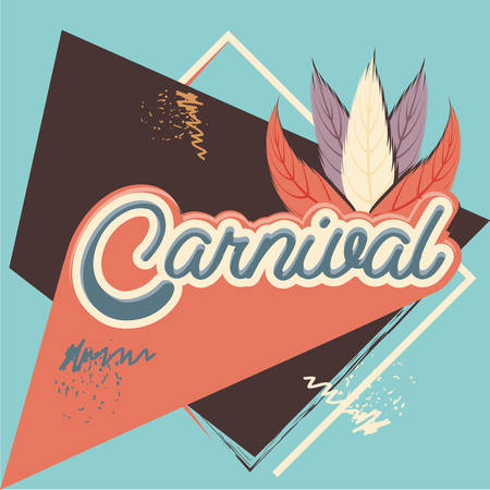 carnival feather hat accessory vector illustration designのイラスト素材