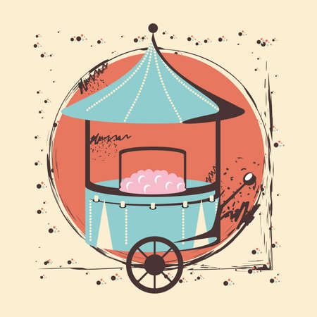 carnival cotton candy shop vector illustration designの写真素材